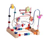 KIXZSAZ Exciting Wooden Bead Maze Toy Introduces Colorful Learning Innovations With Educational Abacus Beads Circle Toy Colorful Roller Coaster Dinosaur Bead Maze