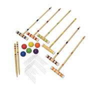 KIXZSAZ Family Gatherings Enhanced By Six Player Croquet Set Featuring Wooden Mallets And Various Croquet Accessories Sport Outdoor Set With 6 Player Mallets