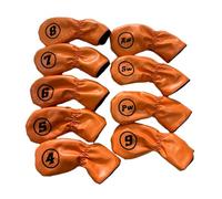 KIXZSAZ Fashionable Golf Irons Headcovers Protector Universal Fit Elegant Golf Accessories Club Head Cover With Number Tag And Club Head Cover With Number Tag Covers Wrap, Orange, 17x7x1.2cm