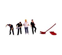 KIXZSAZ Figures Collectible 1/64 Scale Diorama Model Dynamic Tiny People Figurines Models To Life Resin Model Train Layout Architectural Building Landscape, black, people height 2.8cm