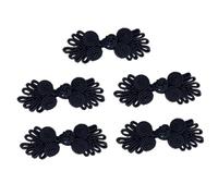 KIXZSAZ for Creative Crafting Chinese Knot Frog Button Unique Fasteners For Elegant Outfit Transformations Chinese Knot Frog Button Sewing Buttons Fasteners Cardigan DIY Sewing, Black