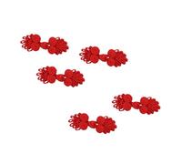 KIXZSAZ for Creative Crafting Chinese Knot Frog Button Unique Fasteners For Elegant Outfit Transformations Chinese Knot Frog Button Sewing Buttons Fasteners Cardigan DIY Sewing, Red