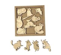KIXZSAZ Gift For Cat Lovers Cat Shaped Wooden Puzzle For Brain Training Highly Challenging Wooden Puzzle, type+2