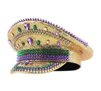 KIXZSAZ Gothic Steampunk Hat Unique Fits Comfortably Makes Shine At Mardi Gras Costume Parties And Events Unique Accessory Makes Center Of Attention. Mardi Gras Conductor Hat Steampunk Top Adults