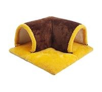 KIXZSAZ Guinea Pig Hideout Small Animals Features Cozy Warm Bed Along With Durable Tunnels Promoting Safety And Comfort Encounter Guinea Pig Hideout Small Animals Hamster Tunnel, Coffee Color