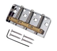 KIXZSAZ Guitar Tailpiece Bridge Accessories Built To Last With Brass Saddles And Easy Assembly Is Easier For To Assemble. 1 Bass Bridge Bass Brass Saddles Tailpiece Replacement, Silver, 76mm