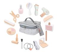KIXZSAZ Hair Dryer Kit Included 9 Piece Wooden Makeup Set for Girls, Type 2