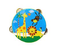 KIXZSAZ Hand Held Drum Bell Birch Tambourines Kids Fun Achieving Musical Harmony Through Engaging Activities Hand Drum Is Common Music Enlightenment, Animal, 15cm