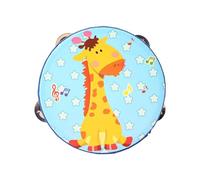 KIXZSAZ Hand Held Drum Bell Birch Tambourines Kids Fun Achieving Musical Harmony Through Engaging Activities Hand Drum Is Common Music Enlightenment, Blue Giraffe, 15cm