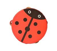 KIXZSAZ Hand Held Drum Bell Birch Tambourines Kids Fun Instrument Stimulating Rhythm And Coordination In Young Musicians Percussion Musical Instrument Tambourine For Kids, Red, 15cm