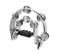 KIXZSAZ Hand Held Percussion Tambourine Bell Mountable Professional Music Rhythm Is Best Instrument For Accompaniment And Dance. Foot Percussion Instrument Metal Bell Parts Metal, Silver, 23x25cm