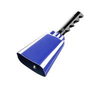 KIXZSAZ Handbell Festive Cow Bell Ergonomic Easy To Carry Sporting Events Loud Durable Musical Bell Musical Hand Percussion Cowbell Is Made Of Iron Football, Blue, Total Length 26cm