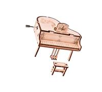 KIXZSAZ Handcrafted 3D Wooden Piano Carved Collectable