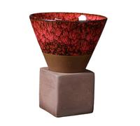 KIXZSAZ Handcrafted Ceramic Coffee Mug Retaining Traditional Style Unique Makes Gift for Any Occasion Restaurant. for Creative Retro Ceramic Coffee Mug Rough, Red, 11x9.3x9.3cm
