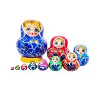 KIXZSAZ Handmade Toy Wooden 10 Layers Nesting Dolls Festive Colors Stacking Nested Set Birthday Gift Russian Nesting Dolls Are Made Of Solid Wood Russian Matryoshka Wishing Gifts