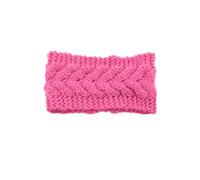 KIXZSAZ Headband Winter Head Protector with Buttons Crocheted Multicolor Adjustable Wide Warm Universal Ladies Ear Muffs, Peach Pink