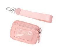 KIXZSAZ Headphone Bag With Wrist Handles Retro Style Waterproof Cards Polyester Gift Card Minimalist Zero Wallet Wallet Card Bag, pink