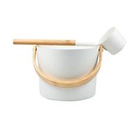 KIXZSAZ Health Wellness with Sauna Bucket with Long Handle Spoon Must-Have for Sauna Lovers Aluminum Bucket Tool