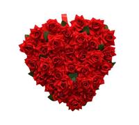 KIXZSAZ Heart Shaped Wreath Red Artificial Flowers Adding Charm To Any Setting Adding Charm To Any Setting.Complements Various Themes Effortlessly Suitable For Both Indoor And Outdoor