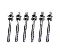 KIXZSAZ High Performance Drum Tension Rods Snare Drum Screws With Washers Essential Parts For All Repairs Pitch Is Uniform Bass Tension Rods With Washers, Silver, M5x45mm
