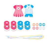 KIXZSAZ Interactive Buttoning Game Shoelaces Threading Teaching Toys Designed To Support Childrens Motor Skills Development Childrens Wooden Lacing Game Threading Teaching