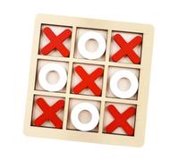 KIXZSAZ Interactive Family Game Promoting Engaging Gameplay With XO Chess Board Games Supporting Communication And Team Skills Intelligent Puzzle Game, red and white, 9.8x9.8x0.5cm
