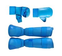 KIXZSAZ Karate Taekwondo Sparring Gear Gift Set Includes Essential Boxing Gear Beginner Athletes Engaging In Martial Arts Karate Sparring Set Boxing Gloves Shin Guard, Blue, XL