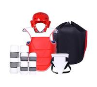 KIXZSAZ Kickboxing Shin Guards Including Protective Gear Ensures Safety For Both Beginners And Experienced Martial Artists Thickened Adjustable Padded Taekwondo Chest Guard , Red , M