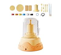 KIXZSAZ Kids Electric Pottery Wheel DIY Ceramic Pottery Machine Compact Size Unleashing Creativity Anytime Suitable For Young Artists To Handle Comfortably Powered By USB , Yellow , 13x13x15cm