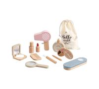 KIXZSAZ Kids Simulation Dressing Table Makeup Toy Set Includes 12 Wooden Accessories Encouraging Creativity and Skill Development Wooden Pretend Play Toy Kids Makeup Kit for Girls