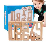 KIXZSAZ Kids Toys Educational Experience Wooden Digital Building Blocks Interactive Math Stacking Blocks 1-10 Digit Learning Game Wooden Number Building Block