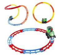 KIXZSAZ Kids Train Set Rolling Track Trains DIY Track Set Interactive Electric Play Experience With Engaging Lights Sounds For Creative Play Electric Trains Toy Kids Interactive Playset