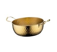 KIXZSAZ Korean Ramen Pots Fast Heating Induction Cooker Instant Meals Easy to Clean Durable and Sturdy Korea Ramen Pot is Made of Stainless Steel Household Golden Pot with Handle Soup