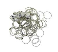 KIXZSAZ Large Pack of 100 Adjustable Silver Brass 8mm Blank Round Bezel Base Rings for Personalized Accessories