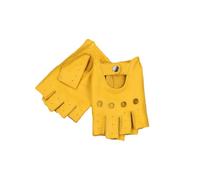 KIXZSAZ Leather Motorcycle Gloves - For Any Season Designed For Fingerless Driving Gloves Outdoor, yellow, XXL