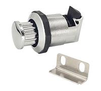 KIXZSAZ Lightweight Nylon Push Button Latch Keyless Locks RV Motorhome and Cabinet Doors Drawer Cupboard Cabinet Door Locks Replace Parts RV Push Keyless Button Lock Nylon for, Silvery