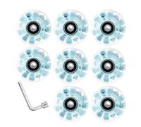 KIXZSAZ Luminous Roller Skate Wheels Light Up Indoor Outdoor 58mm Must-Have Accessory For Comfort And Safety When Skating Double Row Skates Skating With Bearings Installed, Blue, Diameter 58mm