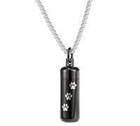 KIXZSAZ Memorial Urn Necklace Cylinder Keepsake Ashes Holder Beautiful Titanium Steel Jewelry Is Also As Ornament. Cylinder Bereavement Gift Cremation Jewelry, Black, 32x11mm