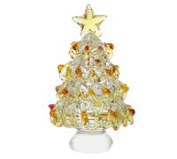 KIXZSAZ Mini Christmas Crystal Decor Handcrafted Solid Glass Tree, Delicate, Transparent And Easy DIY Decorations Dollhouses, Golden