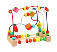 KIXZSAZ Mini Wooden Bead Maze Roller Coaster Rainbow Beads Educational Fun Activity For Kids Development Suitable For Little Hands To Grasp And Exercise Fine