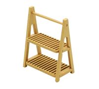 KIXZSAZ Miniature Garden Buildings Structures Plant Stand Providing Decorative Solutions For Model Train Enthusiasts 1/12 1/6 Dollhouse Miniature Bread Rack Display, light brown, 43x24x57mm