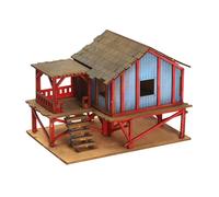 KIXZSAZ Miniature House 1/72 Wooden Model House Architectural Kits for Creative DIY Craft Projects Learning Opportunities Building Architecture Toys Wood, Type A