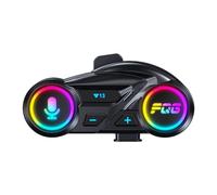 KIXZSAZ Motorcycle Headset Talk Time 13 Hours Battery 800mAh Lithium Battery AI Voice Assistant Supported Supports Simultaneous Connection to Two Mobile Phones, Black, Soft Mic