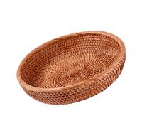 KIXZSAZ Multifunctional Wicker Basket Round Shape Organizing Fruits Snacks And Bread Easy To And Carry Etc. Is Exquisite Decorative Basket For Dining Table Handwoven Storage Tabletop Decorative , L