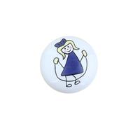 KIXZSAZ Nordic Style Cartoon Drawer Pulls Furniture Handles Single Hole Modern Children Room Knobs Cabinet Bedroom Accessory, Blue Jump Rope Girl