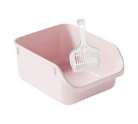 KIXZSAZ Open Top Litter Cat Toilet Provides Comfortable Space With Tall Sides Preventing Litter Spilling Outside Nonstick Pan Cat Container Bedpan, pink, 39x29.5x17cm