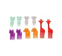 KIXZSAZ Pack of 10 Fruit Picks Dessert Children Forks Cartoon Kitchen Plastic Reusable Party Toddler Appetizer Buffet Prods