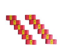 KIXZSAZ Pack of 12 Badminton Racket Wraps Tennis Grip Non-slip Anti-shock Sweatbands Handle Overgrips Bandages Sports Supplies, Red