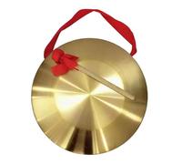 KIXZSAZ Percussion Musical Instrument For Parties Dances Copper Hand Gong Cymbals Band Rhythm Brass Best Gift For Kids And Tradition Lovers Gong With Wood Mallet Hanging Ribbon, gold, 32cm