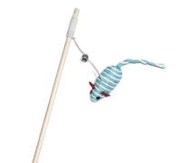 KIXZSAZ Pet Interactive Toys Cute Funny Cat Teaser Stick with Simulation Mice Wood Stick Pets Accessories Exercise Toy, Blue/Mouse